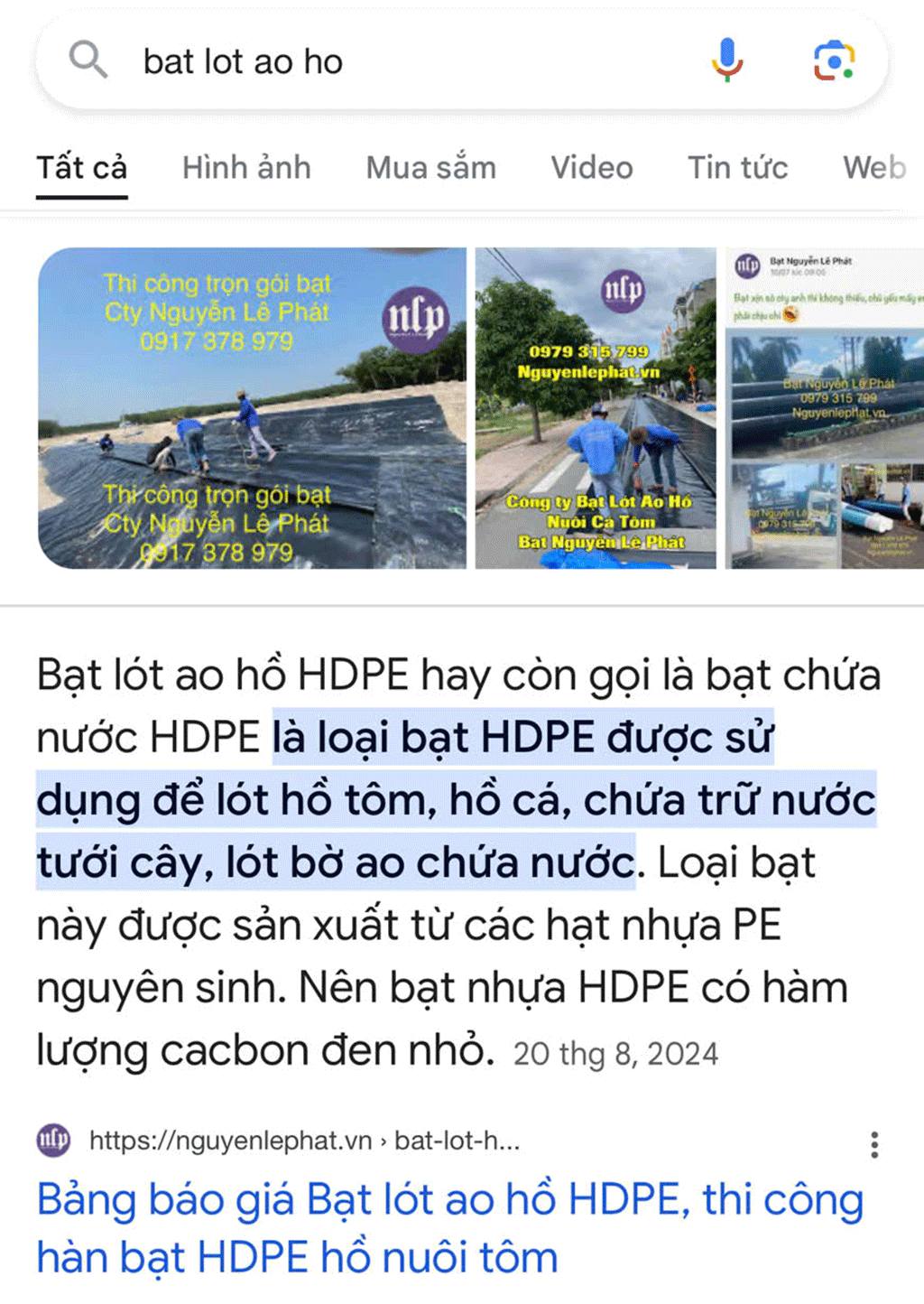 Bạt HDPE 0.5mm giá bao nhiêu?