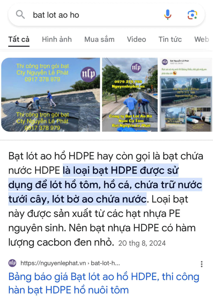 Bạt HDPE 0.5mm giá bao nhiêu?