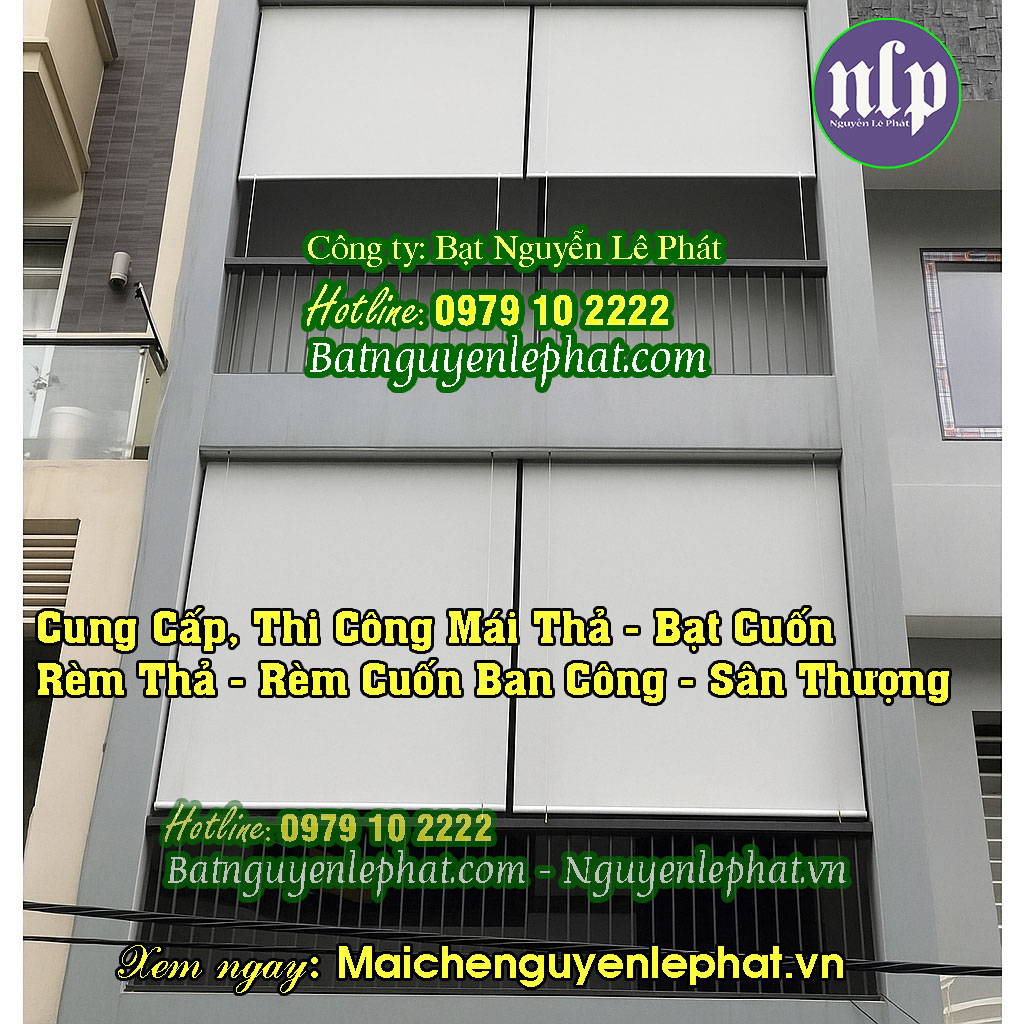 Bạt mái thả, bạt che tự cuốn hiên nhà Cần Giờ
