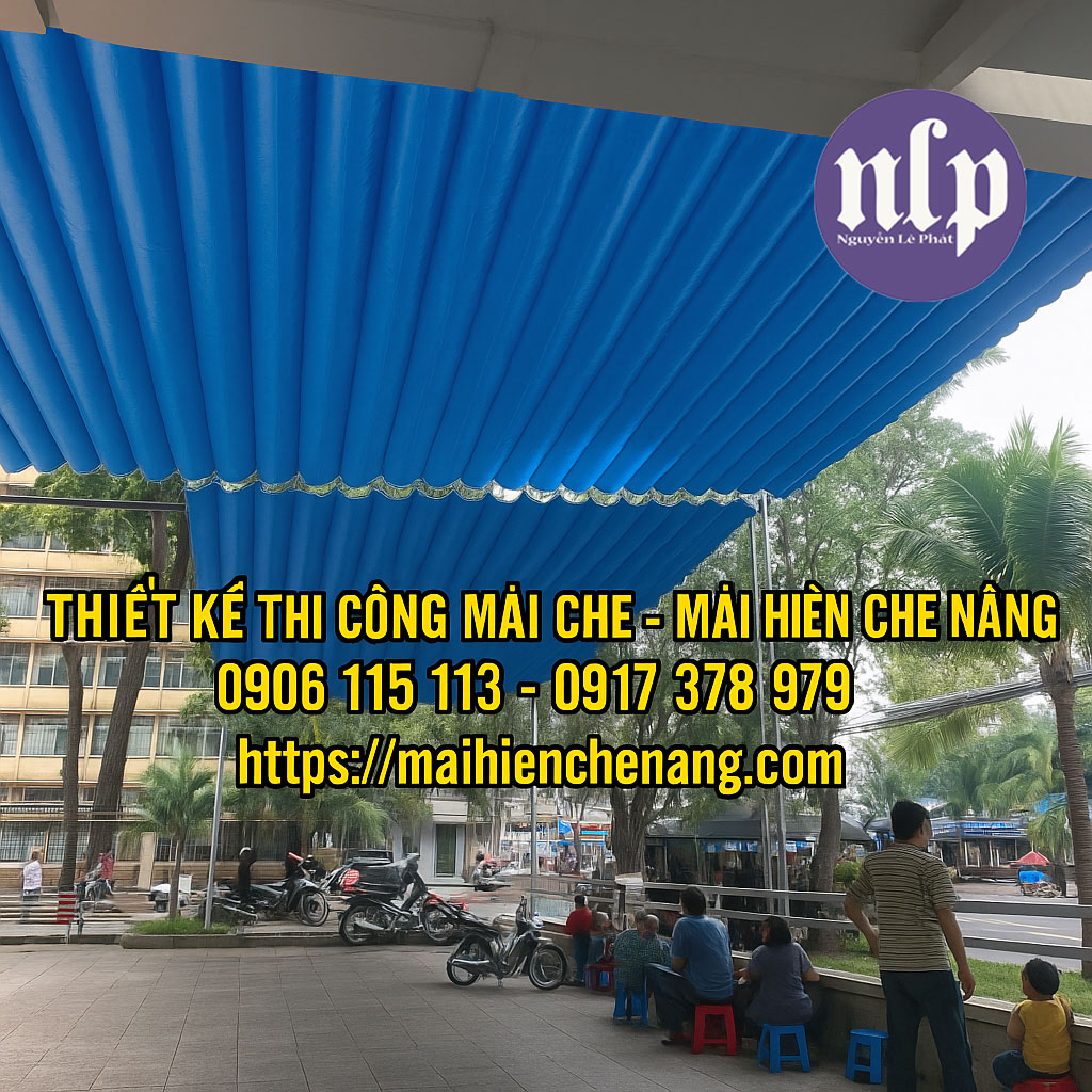 Mái bạt che nắng mưa sân trường