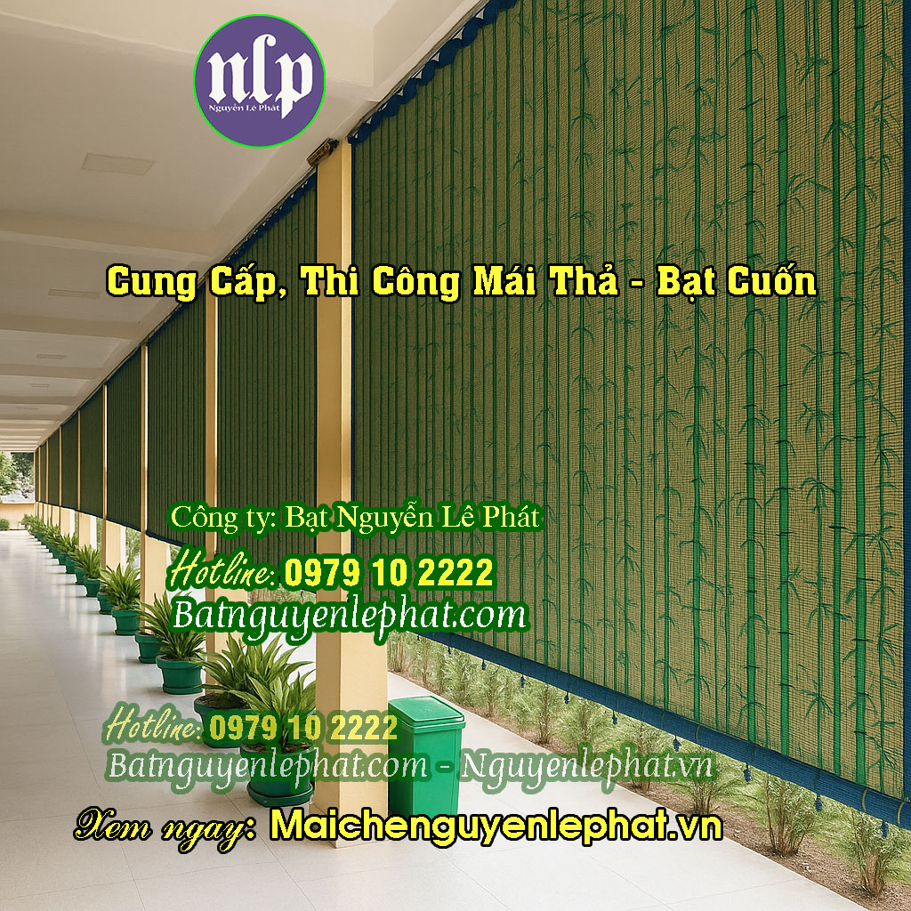 Rèm bạt che nắng mưa ban công sân thượng
