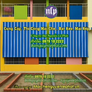 Thi Công Lắp Bạt Thả Mái Che Nắng Mưa Tự Cuốn Tại Bcons Dĩ An
