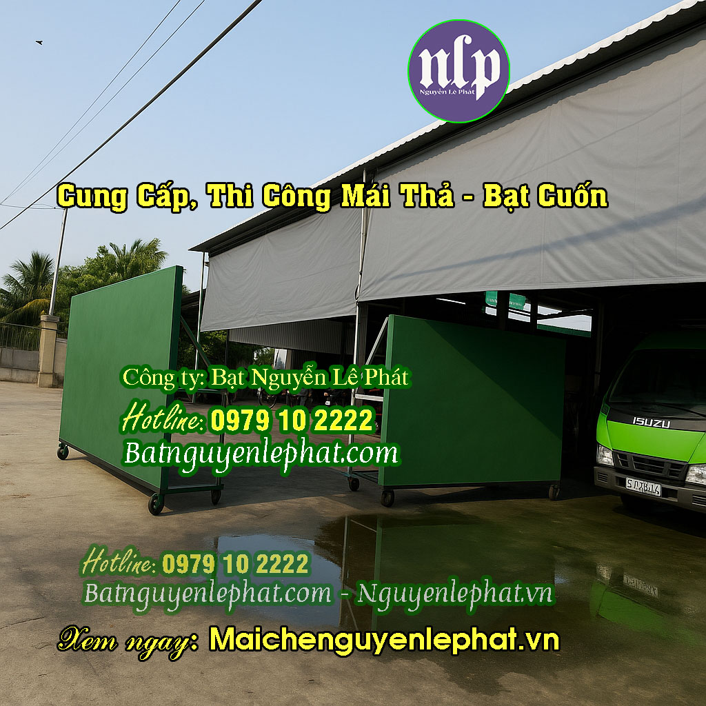 Mái bạt thả che nắng mưa