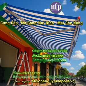 mái hiên che nắng quay tay