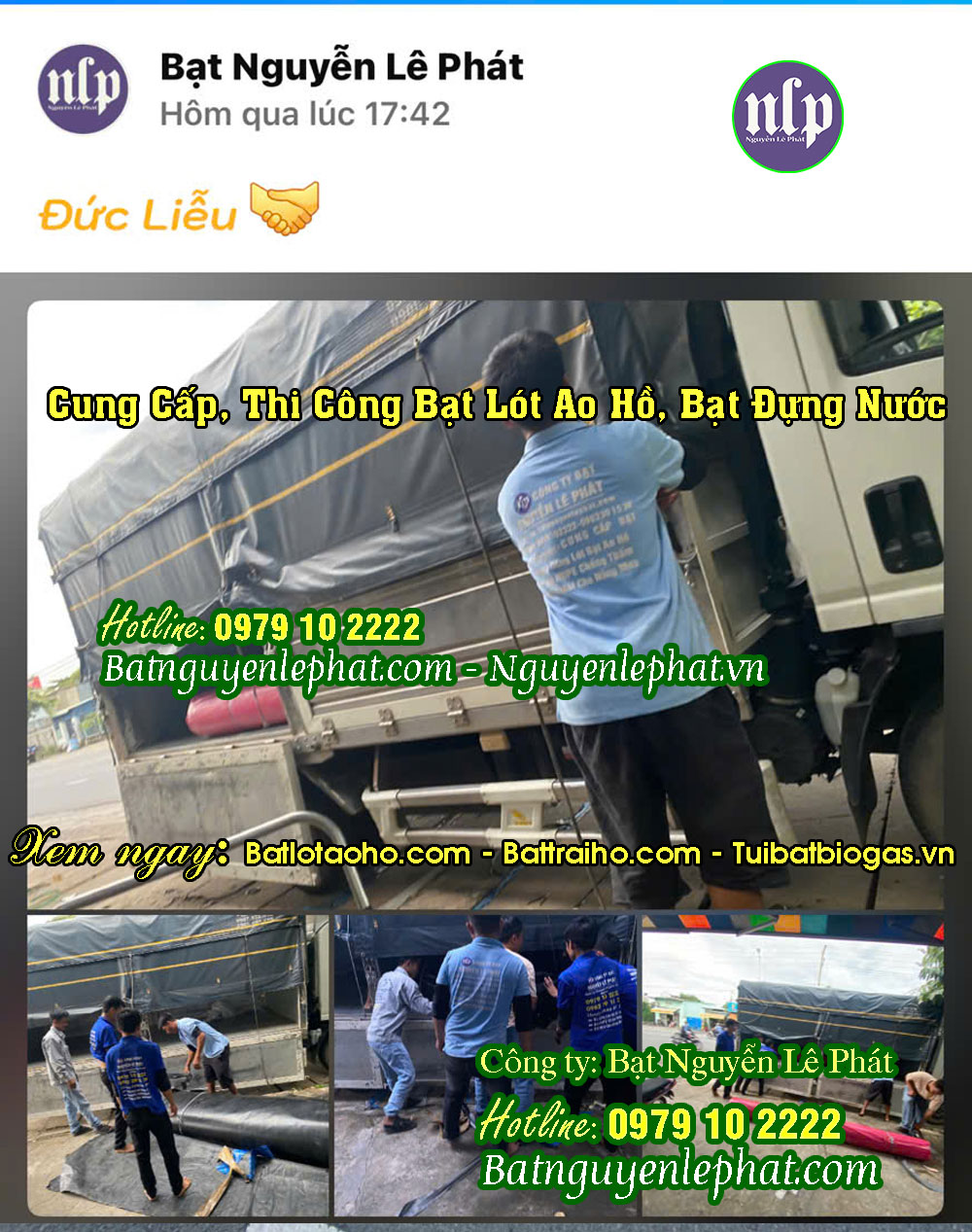 Bạt Lót Ao Hồ Chứa Đựng Nước Tưới Cây tại Đức Liễu