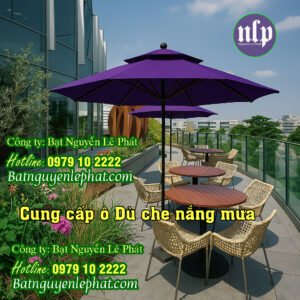 Dù ngoài trời cao cấp Bàu Bàng, Dù che nắng quán cafe tại Bàu Bàng