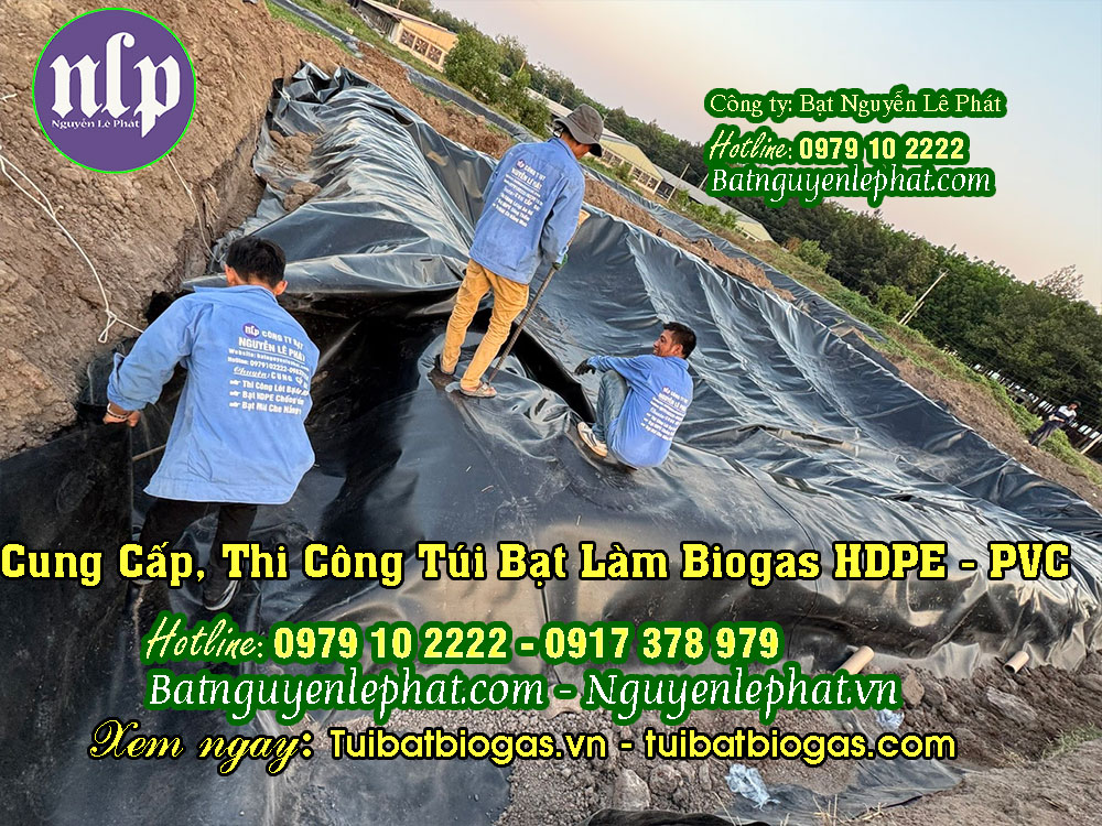 Thi công hầm biogas HDPE