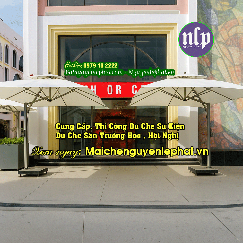 ô dù che nắng quán cafe