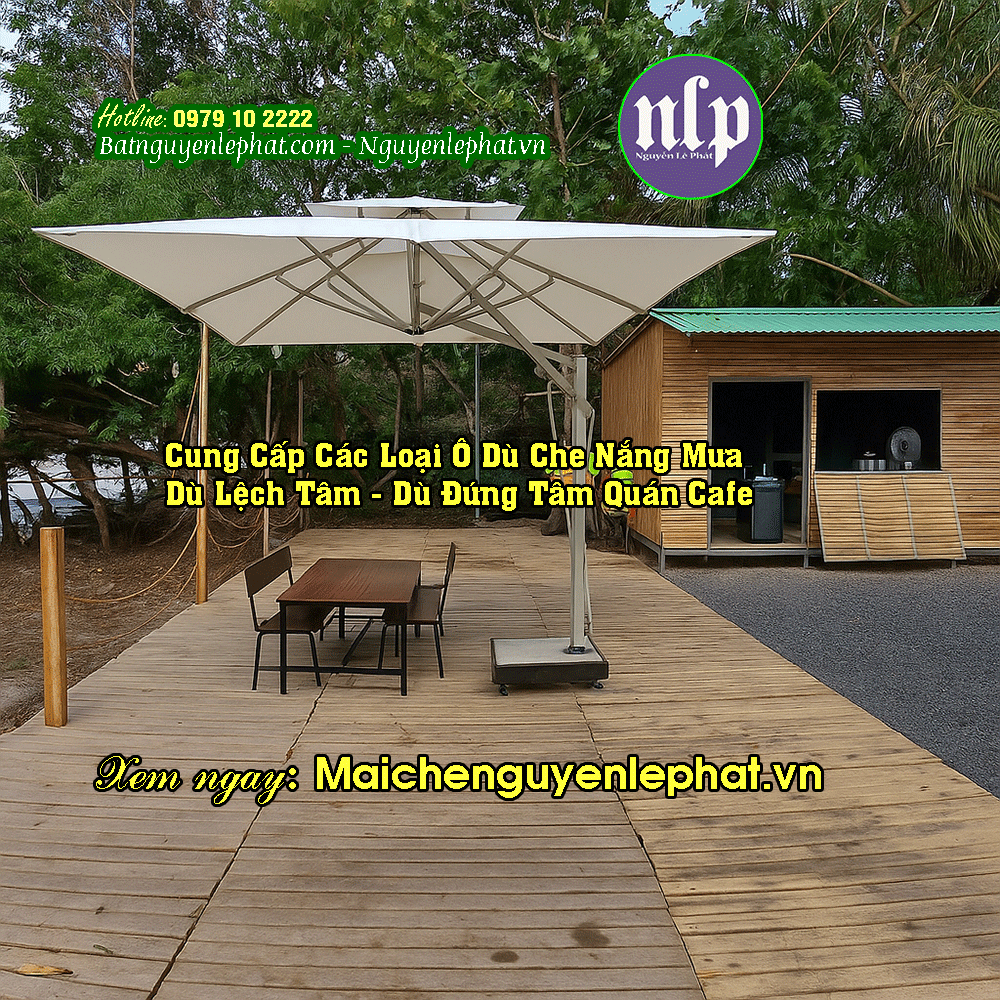 dù che mưa quán cafe,