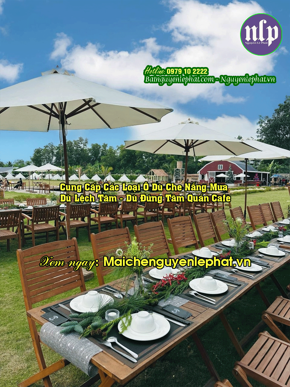 Mẫu ô dù che nắng quán cafe