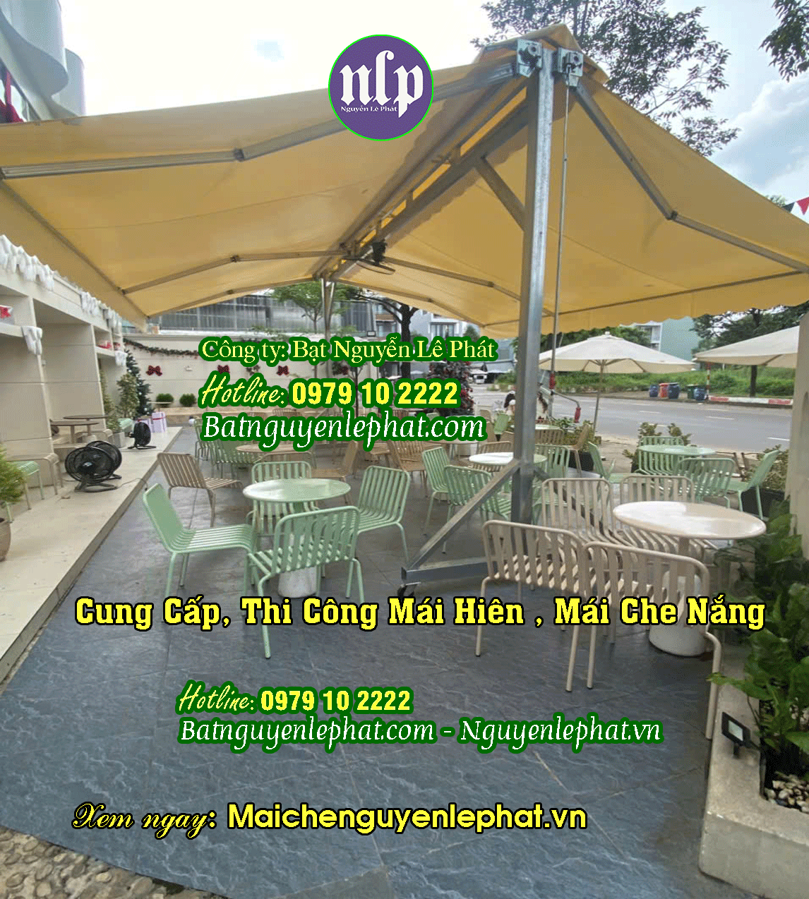 Mái che chữ a có bánh xe