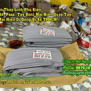 May Bạt che nắng, bạt xanh cam, may bạt mái xếp tại Trà Vinh