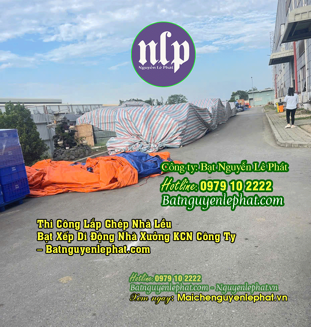 Giải pháp nhà lều bạt xếp lùa công nghiệp của Bạt Nguyễn Lê Phát – Tối ưu không gian cho nhà xưởng KCN tại Bàu Bàng